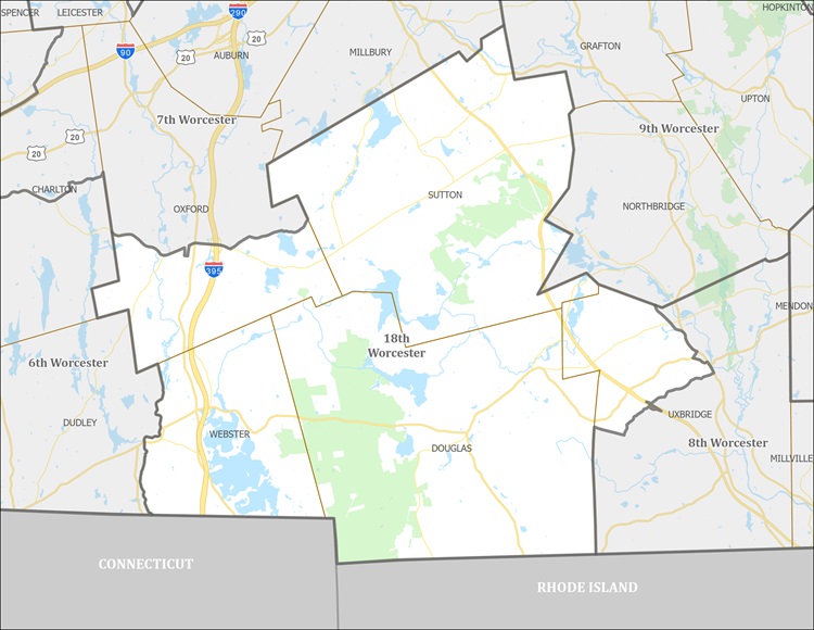 Map of the 18th Worcester District